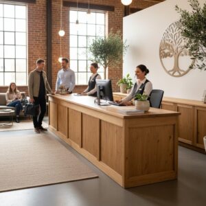 Ahşap Banko Karşılama Masası - Görsel 1