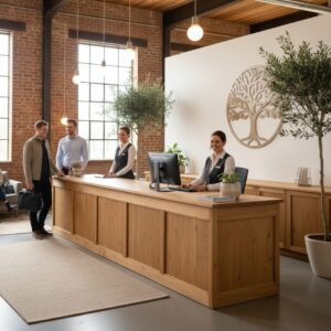 Ahşap Banko Karşılama Masası - Görsel 3