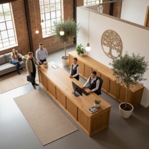 Ahşap Banko Karşılama Masası - Görsel 4