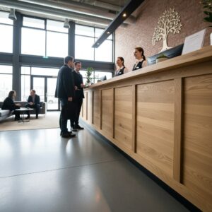 Ahşap Banko Karşılama Masası - Görsel 5