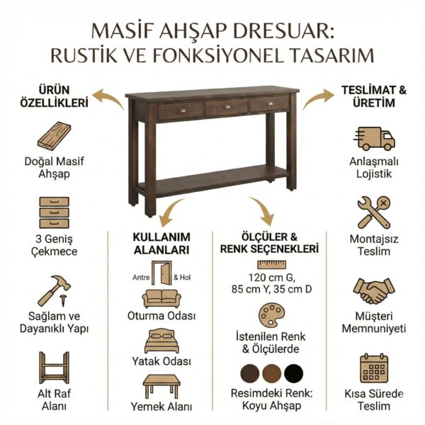 Doğal Masif Ahşap Dreasuar