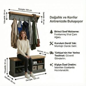 Oturaklı Portmanto ve Ayakkabılık - Görsel 2
