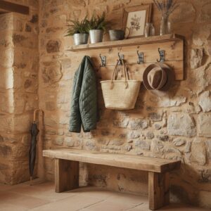 Rustik Ahşap Portmanto ve Bank Seti - Görsel 4