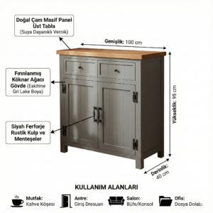 Rustik gri ahşap dolap - Görsel 2