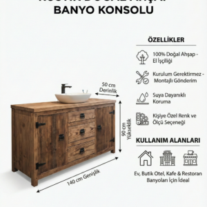 Ahşap banyo dolabı - Görsel 2