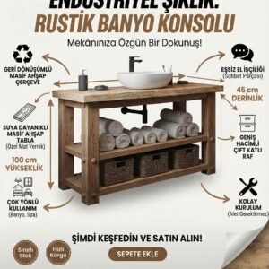 Masif ahşap banyo dolabı - Görsel 2