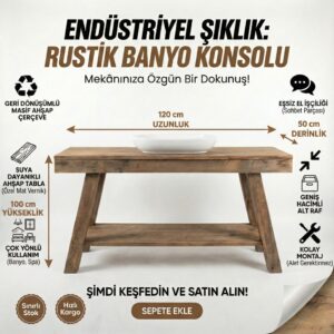 Masif Ahşap Lavabo Tezgahı - Görsel 2