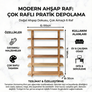 Doğal ağaç raf - Görsel 2