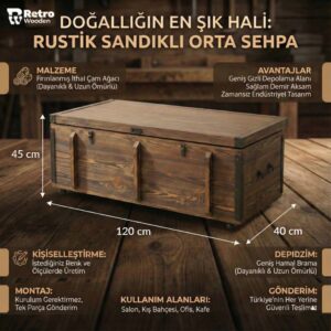 Ahşap sandık sehpa - Görsel 2