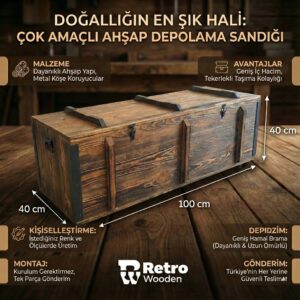 El Yapımı Retro Ahşap Sandık - Görsel 2
