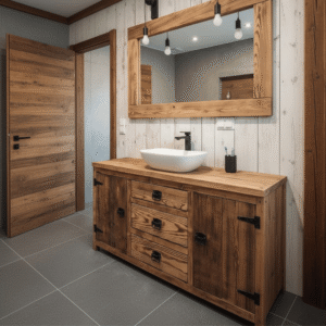 Ahşap banyo dolabı - Görsel 1