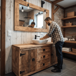 Ahşap banyo dolabı - Görsel 3