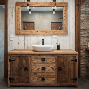 Ahşap banyo dolabı - Görsel 4