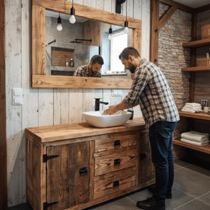 Ahşap banyo dolabı - Görsel 5