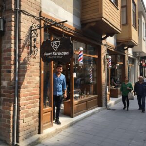 Ahşap berber tabelası - Görsel 6