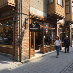 Ahşap berber tabelası - Görsel 7