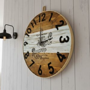 Ahşap Eskitme Saat - Görsel 1