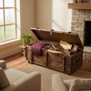 Ahşap sandık sehpa - Görsel 4