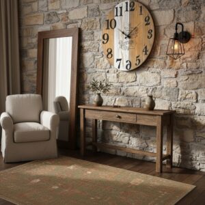 Ahşap yuvarlak duvar saati - Görsel 4