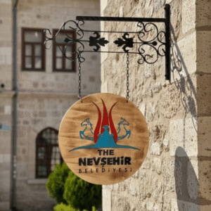 Çift Yönlü Ahşap Sarkıt Tabela - Görsel 1