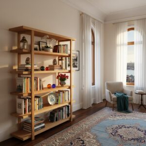 Doğal ahşap kitaplık - Görsel 3