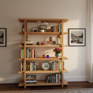 Doğal ahşap kitaplık - Görsel 4
