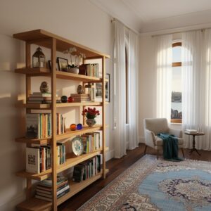 Doğal ahşap kitaplık - Görsel 5