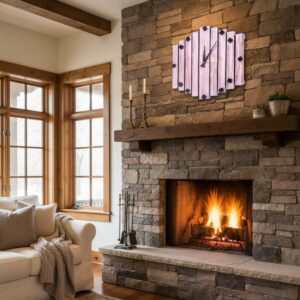 Eskitme pembe duvar saati - Görsel 6