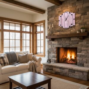 Eskitme pembe duvar saati - Görsel 5