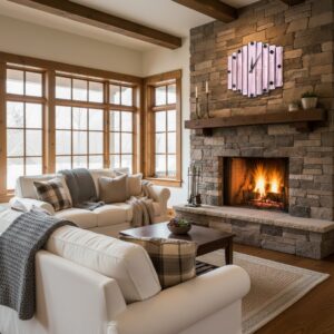 Eskitme pembe duvar saati - Görsel 4