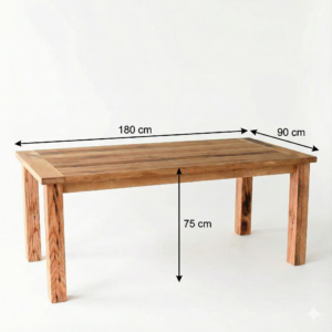 Kalın ayak doğal ağaç masa - Görsel 3