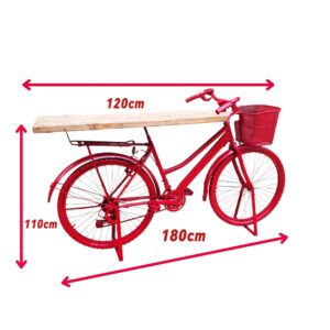 Kırmızı dekor bisiklet masa - Görsel 2