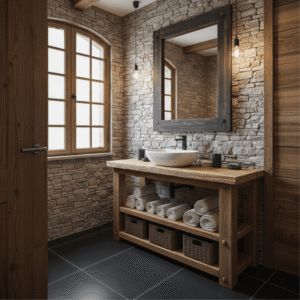 Masif ahşap banyo dolabı - Görsel 1