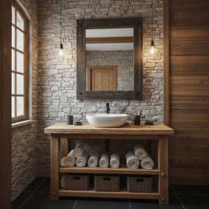 Masif ahşap banyo dolabı - Görsel 3