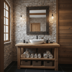 Masif ahşap banyo dolabı - Görsel 6