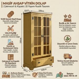 Vintage ahşap dolap - Görsel 2