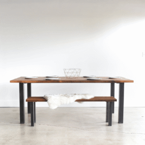 Metal ayaklı ahşap masa - Görsel 1