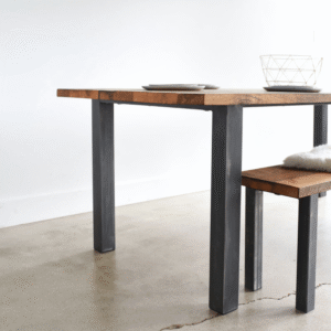 Metal ayaklı ahşap masa - Görsel 5