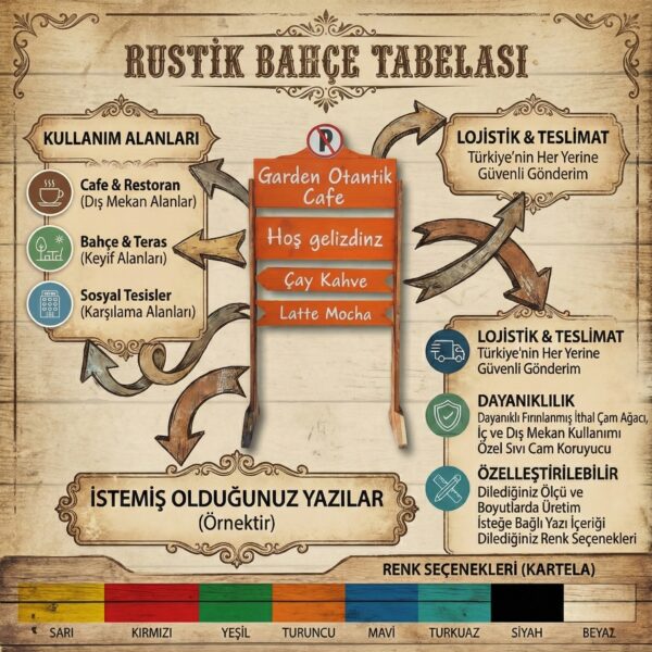 Rustik bahçe tabelası