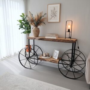 Tekerlekli ahşap dresuar - Görsel 5