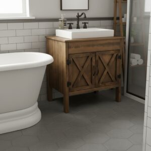 Rustik Ahşap Lavabolu Banyo Dolabı - Görsel 4