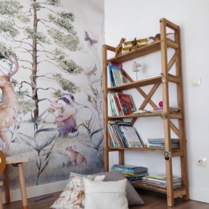 100 Doğal Fırınlanmış Çam Ağacı Masif Kitaplık ve Dekoratif Düzenleyici Raf Ünitesi - Görsel 3