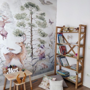 100 Doğal Fırınlanmış Çam Ağacı Masif Kitaplık ve Dekoratif Düzenleyici Raf Ünitesi - Görsel 1