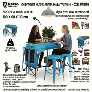 1966 Fergüson Traktör Tasarımlı Banko – Işıklı & Özel Üretim Dekoratif Ofis Masası - Görsel 2