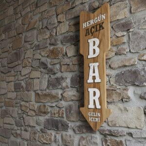 Dekoratif Ahşap Ok Yönlendirme Tabelası - Görsel 4