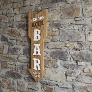 Dekoratif Ahşap Ok Yönlendirme Tabelası - Görsel 6