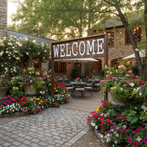 Dev Boyutlu Ahşap Ayaklı Karşılama Tabelası - Dış Mekan Uyumlu & Sıvı Cam Korumalı - Görsel 4