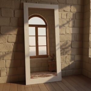 Doğal Masif Ahşap Rustik Boy Aynası – Dekoratif Çerçeveli Salon ve Yatak Odası Aynası - Görsel 3