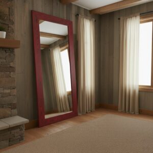 Doğal Masif Ahşap Rustik Boy Aynası – Dekoratif Çam Çerçeveli Salon ve Yatak Odası Aynası - Görsel 3