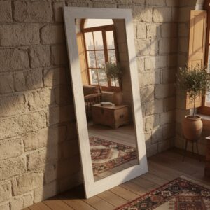 Doğal Masif Ahşap Rustik Boy Aynası – Dekoratif Çerçeveli Salon ve Yatak Odası Aynası - Görsel 5